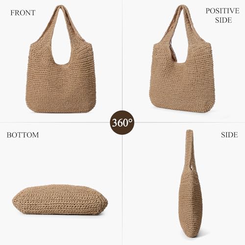 Image of Trifabricy Beach Bags for Women, Woven Straw Tote Bags,Large Beach Bag, Weaving Swim Shopping Travel Bag Waterproof