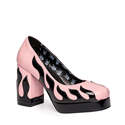 Lamoda Changed Platform Heels Pink/Flame, Women's High Platform Heels with Cushioned Insole, Vibrant Pink and Flame Design, Perfect for Parties, Casual Outfits, Fashionable and Comfortable, UK 8
