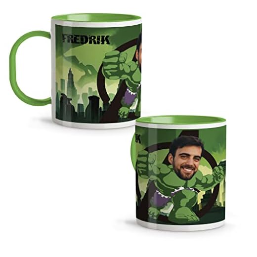 LolaPix Taza Hulk. Personalizada con Foto y Nombre. Tazas Infantiles plástico. 330 ml. Tazas Originales. Vasos Niños. Regalos Originales. HULK