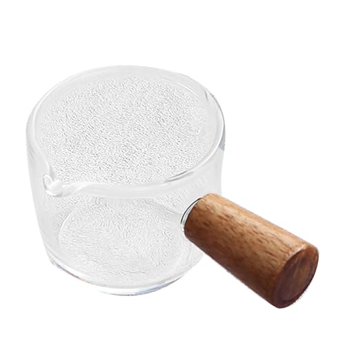 Vaso medidor mini 50 ml con asa de madera miniatura 5