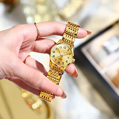 Image of OLEVS Watch Women Silver Watch for Women Luxury Diamond Womens Watches for Small Wrist Stainless Steel Waterproof Analog Quartz Date Elegant Reloj para Mujer