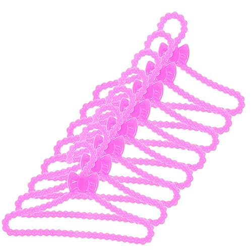 MUCKLILY 100Pcs Doll Apparel Hangers Mini Clothing Hangers for Dolls for Doll House Decor Design with Bow Neck for and Organization