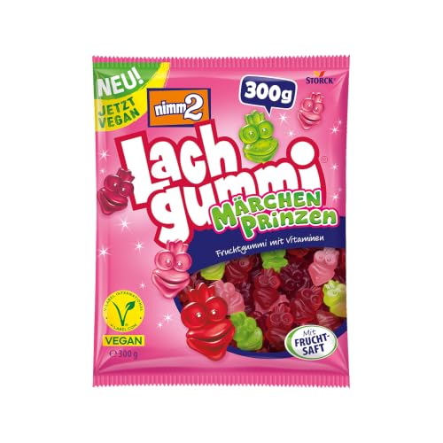 nimm2 Lachgummi Märchenprinzen 1 x 300 g Vegane Fruchtgummis mit Fruchtsaft und Vitaminen Süßigkeit in sechs Geschmacksrichtungen