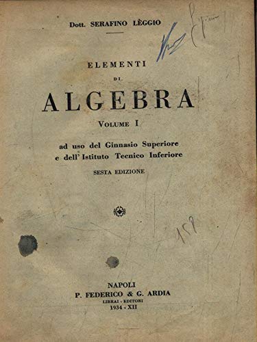  Elementi di algebra vol.1