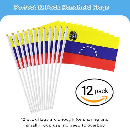Drapeau vénézuélien sur bâton pour défilé et fêtes patriotiques