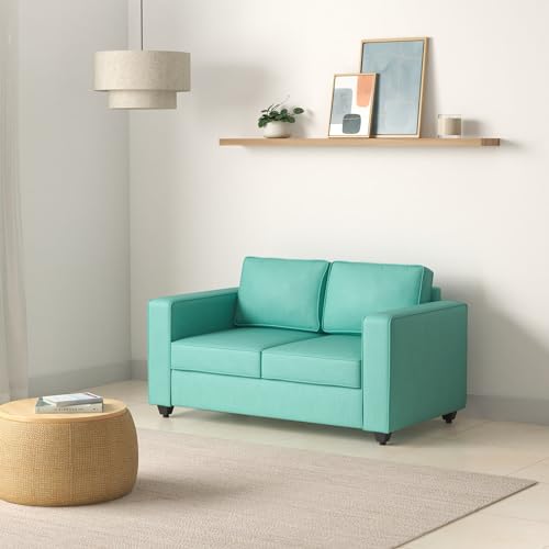 Image of Wakefit Sofa Set | 3 Year Warranty | Sofa 2 Seater, 2 Seater Sofa for Living Room, Wooden Sofa Set, Couch Sofa for Living Room, Sofa for Living Room - Napper(Linen Charm : Linen Charm Lagoon)