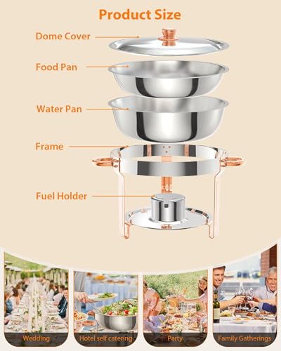 Chauffe-buffet rond acier inoxydable premium pour traiteurs et réceptions