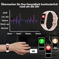 Fitness Tracker Smartwatch Herren Damen,24H Herzfrequenz- & Schlaftracking,Blutsauerstoff-Tracking, 20+ Sportmodi,1,1" AMOLED Display, Schrittzähler , IP67 wasserdicht für iOS Android (Rose Pink) – Ansicht 7