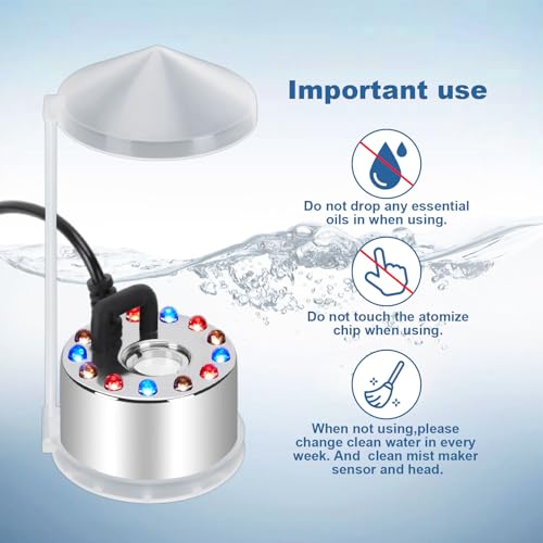 Fitnate 350Ml/H Mist Maker Fogger,12 Led Color Changing Fog Atomizer Air Humidifier thumb #5