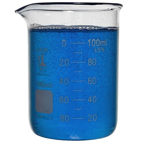 100ml Beaker, Low Form Griffin, Borosilicate 3.3 Glass, Double Scale, Graduated, Karter Scientific 213D51 (Case of 48)