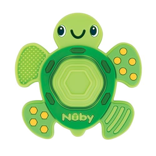 Nuby Teethe N’ Pop Sensory Play Teether – Baby Teething Toy – 3+ Months – Turtle