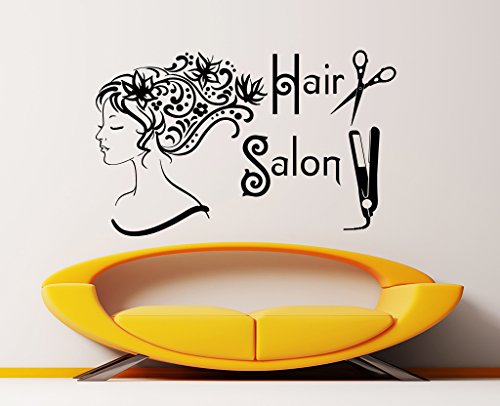Wall Decals Beauty Salon Hair Salon Fashion Girl Woman Haircut Scissors Hairdressing Barbershop Vinyl Sticker Wall Decor Murals Wall Decal by DecorimDecorWallDecal