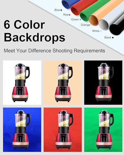 PULUZ Light Box Photography, 24x24 inch Large Photo Studio Light Box, Professional Dimmable Photo Booth with 120 LED Lights & 6 Backdrops for Jewelry and Food Items Product Photography