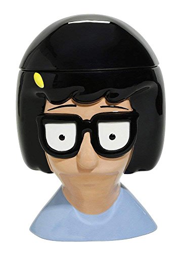 Bob's Burgers Restaurant Tina Belcher 10-Inch Cookie Jar Container with Lid | Kitchen Storage for Snacks Kids & Adults