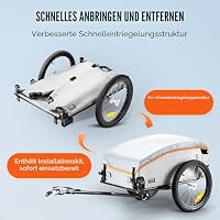 VEVOR Fahrradanhänger 45kg Tragkraft Transportanhänger faltbar und kompakt verstaubar mit Universalkupplung wasserdichte Abdeckung 40cm Räder sichere Reflektoren passend für 558,8-711,2mm Fahrradräder – Ansicht 5