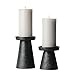 Main + Mesa Stoneware Pillar & Taper Candle Holders, Set of 2