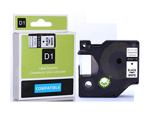 FITA ROTULADOR DYMO D1 LM150 LM160 LM420P COMPATÍVEL 45013 BRANCO 12mm