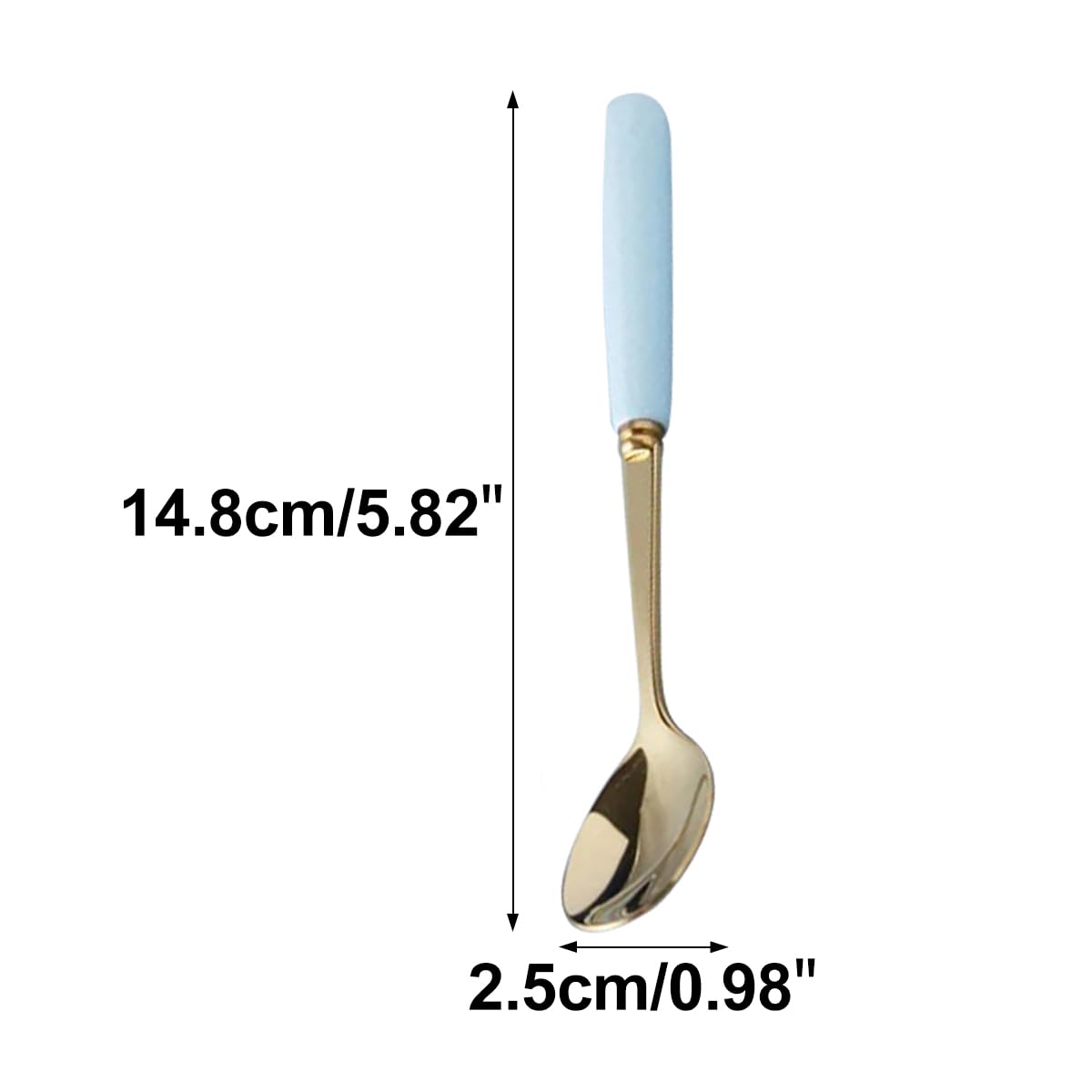 Gumney Golden Tableware Set, 5pcs Golden Dessert Spoons for Kitchen Table Countertop Coffee Party, Blue