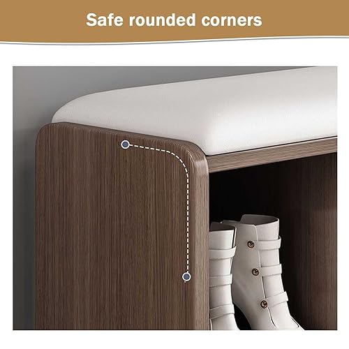 Meuble d'entrée avec assise en cuir PU pour ranger les chaussures sans encombrer