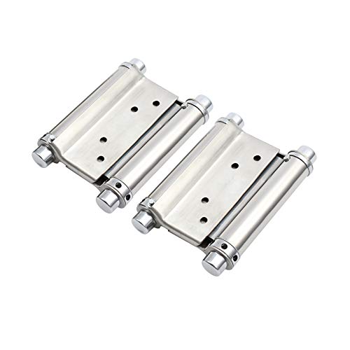 Bohaner 2 Pack 4 Inch Double Action Spring Hinges, 304 Stainless Steel Self Closing Dual Swing Door Hinges - Image 4