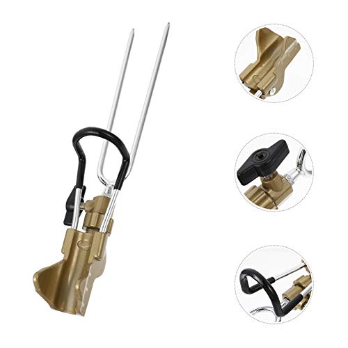 BESPORTBLE Titular Da Vara de Pesca para O Chão Banco de 360 Graus Ajustável Suporte Dobrável Rack V