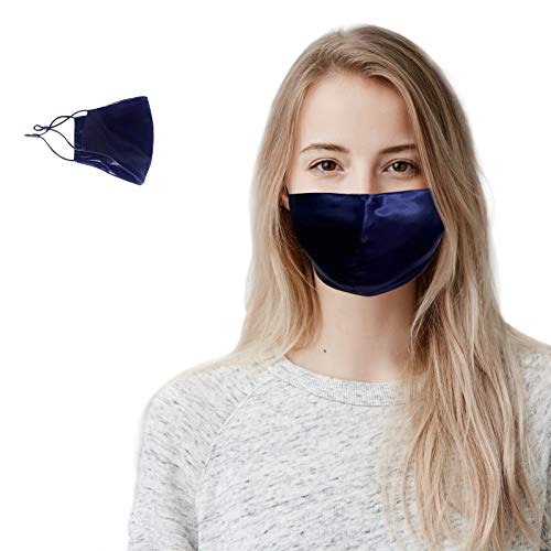 pureSOL Mulberry Silk Face Mask – 3 Layers Face Mask For Sensitive Skin with Filter Pocket – Washable and Reusable Silk Masks For Men And Women – Silks Face Mask With Adjustable Nose Wire