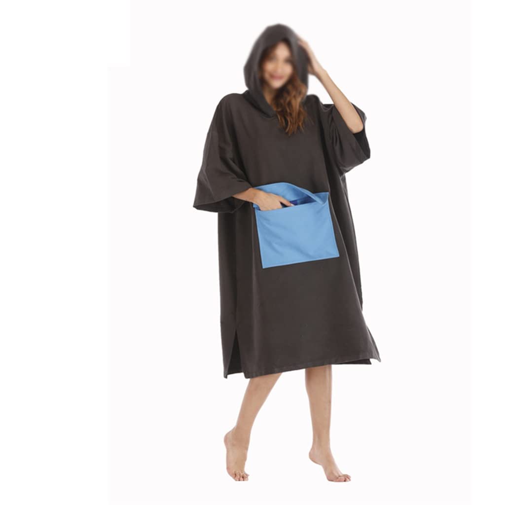 Microfiber Hooded Swimming Towel Quick Dry Hoody Bath Towel Beach Towel Changing Bath Robe (Color : A, Size : 110X75cm) (Black 110X75cm)