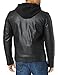 GUESS Men's Faux Leather Hooded Moto Jacket, black, XX-Large