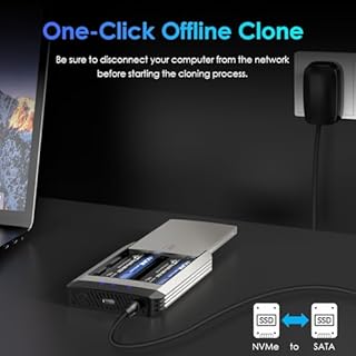 WAVLINK NVMe Cloner, M.2 Cloner Dual-Bay Offline Clone Tool-Free, 10Gbps M.2 Duplicator Supporta SATA a NVMe e NVMe a SATA, Dual NVMe Enclosure per SSD PCIe Dimensioni 2230/2242/2260/2280, fino a 8TB