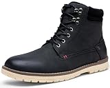 VOSTEY Herren Winterschuhe Chukka Motorrad Schnürstiefel...