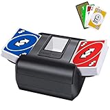 OBLITZON Kartenmischmaschine Elektrische Automatischer Kartenmischer für 1-2 Decks One-Press Auto & Manueller Modus Wiederaufladbar mit 2000mAh Geräuscharm Ideal für Poker UNO Blackjack Skip-BO