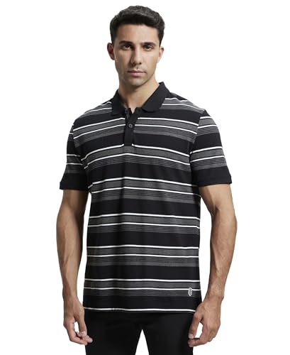 Image of Jockey US93 Men Super Combed Cotton Rich Striped Polo T-Shirt
