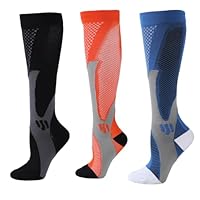 OSLEN Kompressionsstrümpfe Damen und Herren 3 Paar Stützstrümpfe Damen (15-20 mmHg) Thrombosestrümpfe Kompressionssocken Stützstrümpfe für Sport Flug Laufen Reisen Radsport Fußball (S/M-3 Paar)