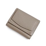 [SUMIME] ミニ財布 三つ折り財布 レディース メンズ コンパクト 約70g 軽量 小さい財布 RFID スキミング防止 お札入れ 小銭入れ カード収納6枚 手のひらサイズ ギフト （モカ）