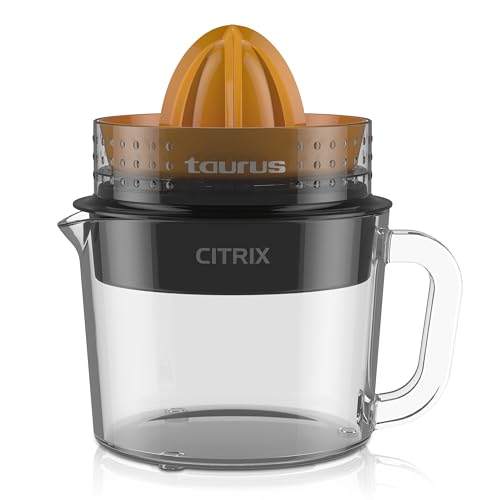 Citrus Juicer with 2 Interchangeable Cones, Premium Glass Container, Easy-to-Clean, Compact Design, Perfect for Limes, Oranges, and Lemons - Durable, Hygienic, and Versatile for Everyday Use by Taurus - Used condition - US$19.65