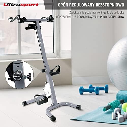 Ultrasport Seniors Fitness, Trenażer domowy, starsza wersja F-Bike, rower stacjonarny, leżący rower treningowy, składany