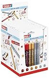  tesa Glitter-Deco, 1 Packung, je 2 Gold, Silber, Rot