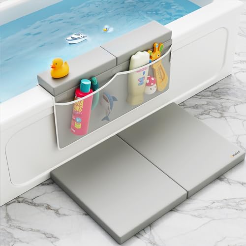 Image of Bath Kneeler, Baby Bath Kneeler and Elbow Rest Pad Set, Kneeling Pad for Bathing Baby, Knee Pads for Bathing Babies (Gray, X-Large (22 Inches × 15 Inches))