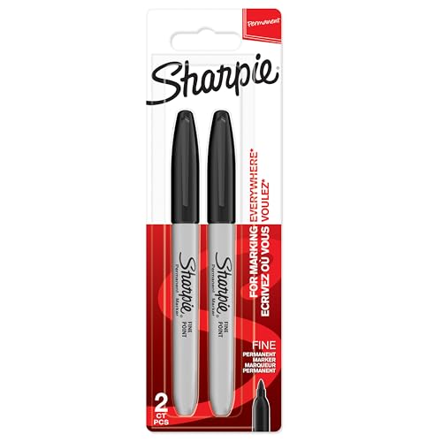 Sharpie rotuladores permanentes | punta fina | color negro | paquete de 2 marcadores | material escolar ideal