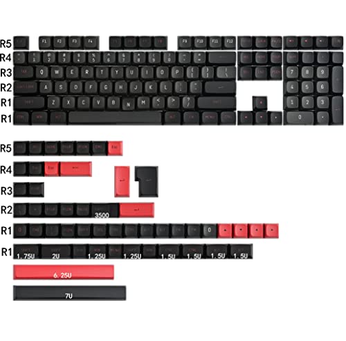 Image of Guffercty kred 160 Keys CSA Keycap PBT Double-Shot Ball Shape Custom Keycaps Set with 6.25u /7u Spacebar for Cherry MX Gateron Kailh Switches (Evil Dolch)