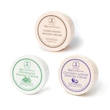 Taylor of Old Bond Street Luxury Shaving Cream Trio Sandalwood, Peppermint & Coconut 3 x 150g Bowls