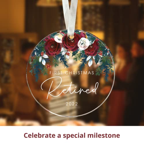 Christmas Retirement Ornament 2022 - Retirement Gifts For Women - Retired Gifts - Retired Christmas Farewell Gifts For Coworkers - 1St Retirement Christmas - Retirement Decorations For Christmas Tree #TOP3