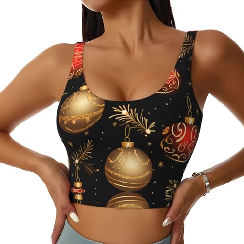 Chaleco de yoga para mujer sin mangas con estampado llamativo de campana dorada HYTTER