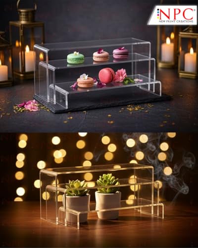 Image of Acrylic Display Riser 5MM Stand|Multipurpose display stand for watch, toy, cupcake, Great For High-Heeled Shoes, Perfect For Home or Counter Top Display, etc for Shop | 3 Pack (Display Riser)