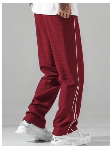 Floerns Men's Parachute Pants Y2k Baggy Drawstring Waist Straight Leg Track Casual Trousers Pants Streetwear2