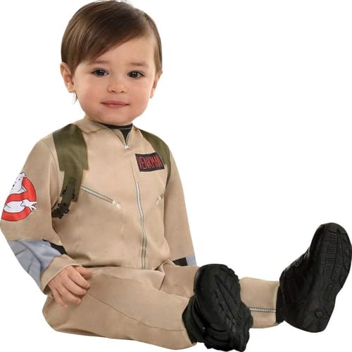 Fantasia de Halloween Party City Caça-Fantasmas para bebês, de 6 a 12 meses, inclui suéter estampado