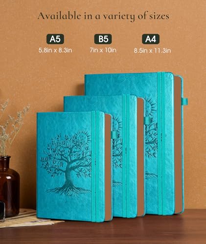 Image of Vintage Leather Journal with 300 Numbered Pages,A4 Lined Journal for Men Women,Daily Journals for Writing,College Ruled Notebook for Work,School,Note taking,Travel Diary,Large (8.5 inch X 11.3 inch)