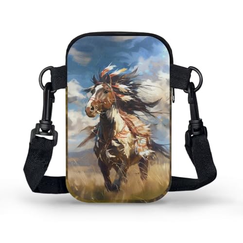 Image of Hawaiian Tribal Small Crossbody Bags for Women Cell Phone Bag Purse, Sea Turtle Zipper Sling Purses Shoulder Bag