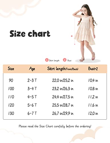 Bilison Toddler Girl Dress Ruffled Sleeveless Princess Dresses Baby Girls Summer Casual Skirt Outfits 6-7T Apricot #TOP5