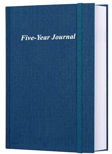 Hard Cover 5 Year Journal | The Easiest to Use Five Year Journal | Quick and Easy Five Year Memory Notebook | 5.8'' x8.3'', Blue